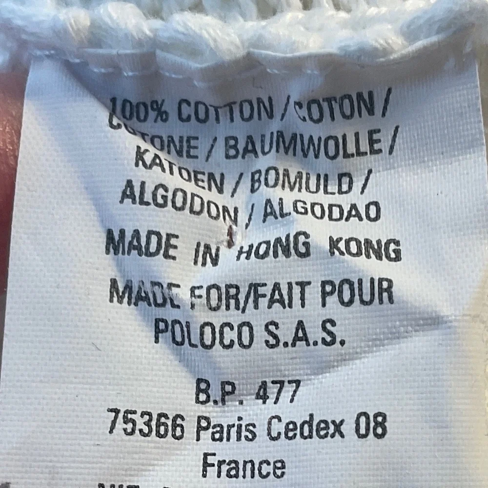Ralph Lauren Baby White 100% Cotton V-Neck Cricket Sweater Size 0-6 Months